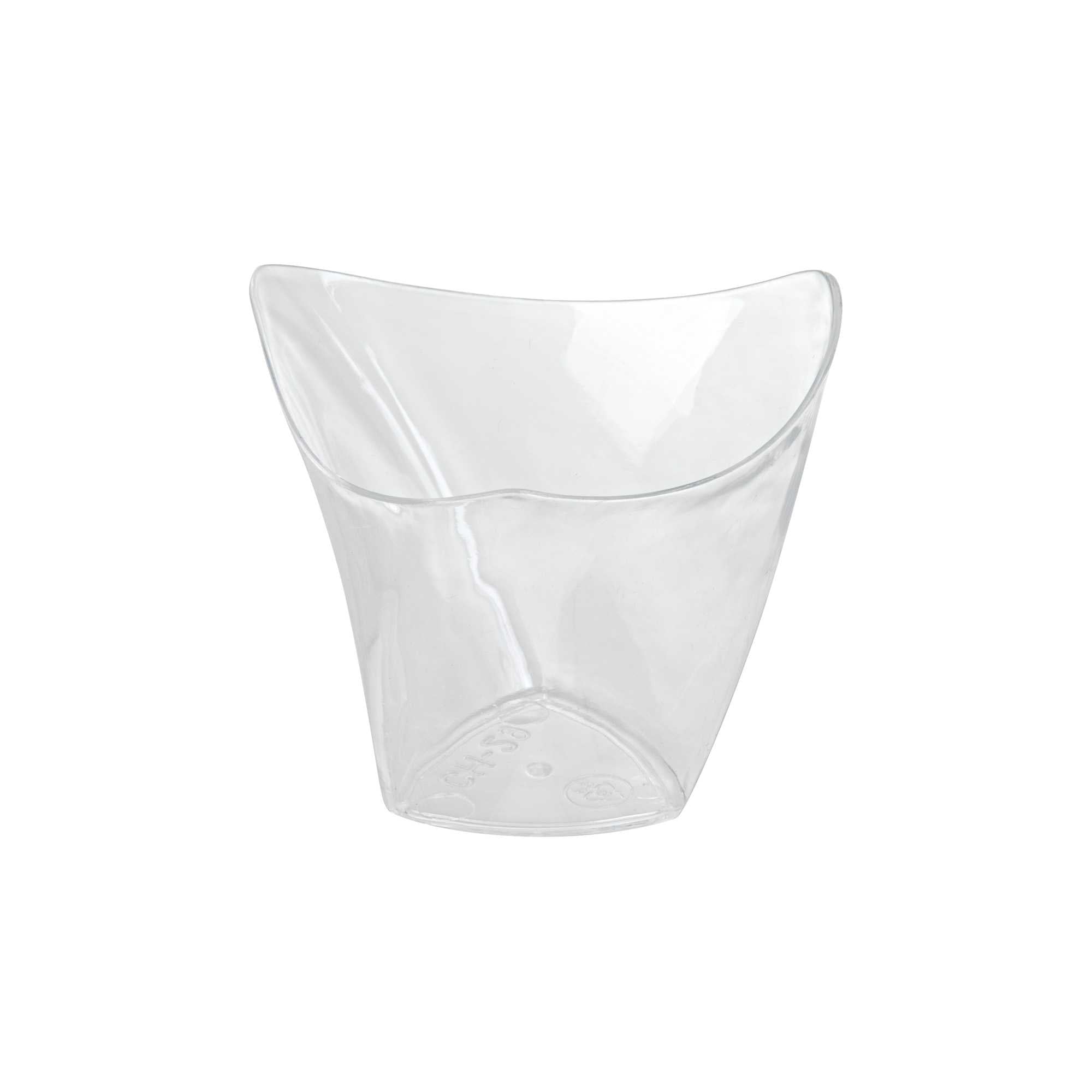 Mini Serve 4 oz Clear Plastic Mini Crescendo Cup - 3" x 3" x 2 3/4" - 100 count box
