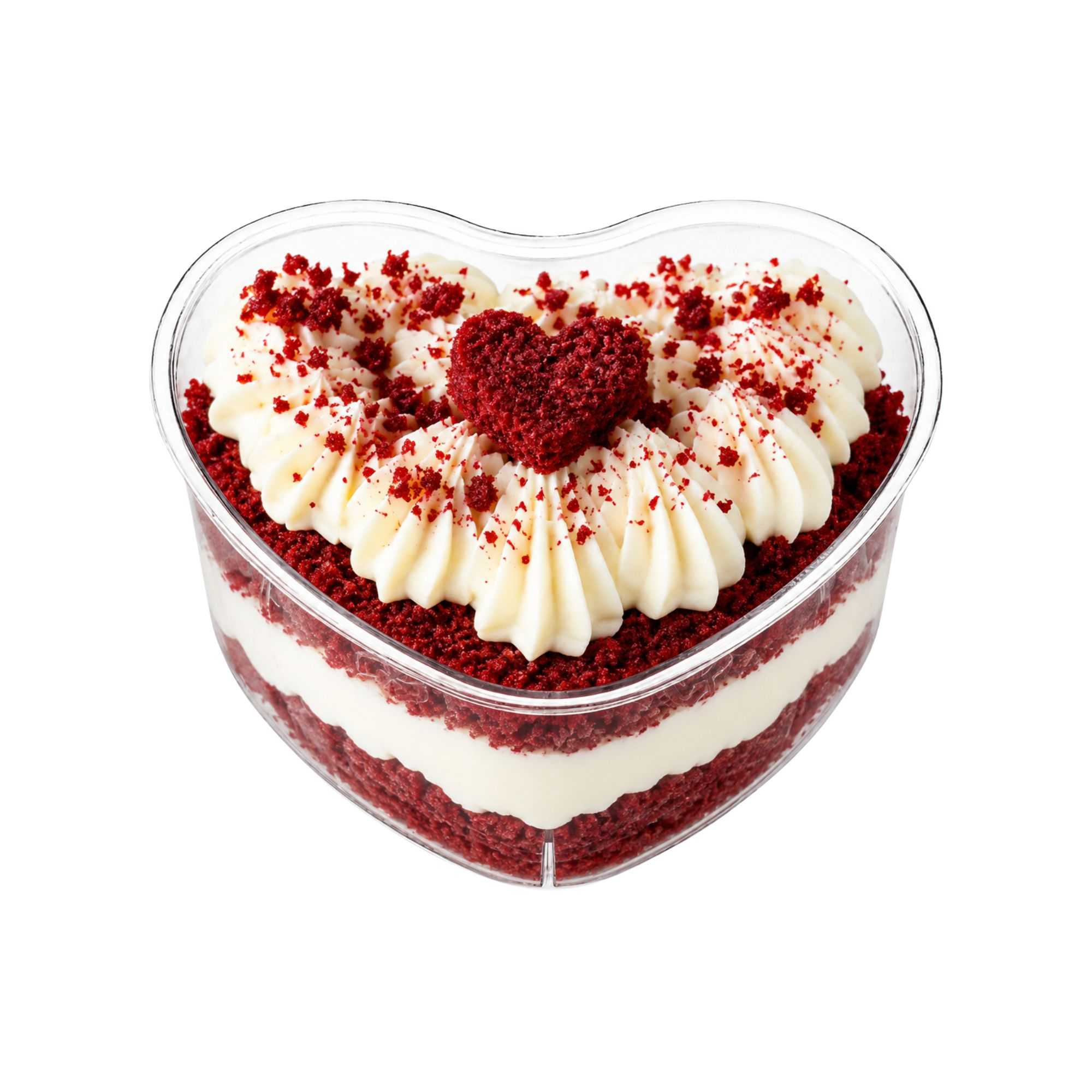 Mini Serve 5 oz Clear Plastic Mini Heart Cup - 3 1/4" x 3" x 1 1/2" - 100 count box