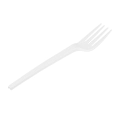 Basic Nature White CPLA Plastic Fork - Heat-Resistant, Compostable - 6 1/2