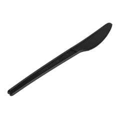 Basic Nature Black CPLA Plastic Knife - Heat-Resistant, Compostable - 6 1/2
