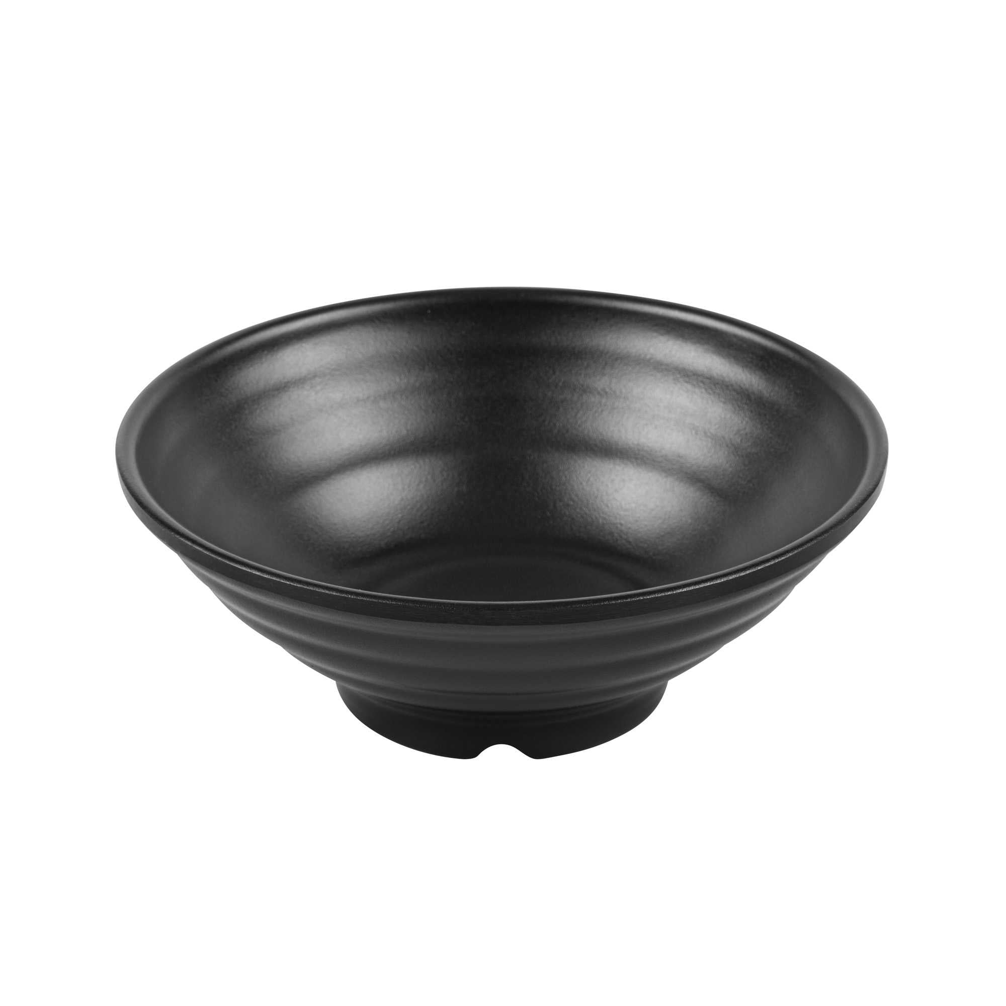 Voga 42 oz Round Black Melamine Extra Large Bowl - Japonais, Faux Stone - 8 3/4" x 8 3/4" x 3 1/4" - 2 count box