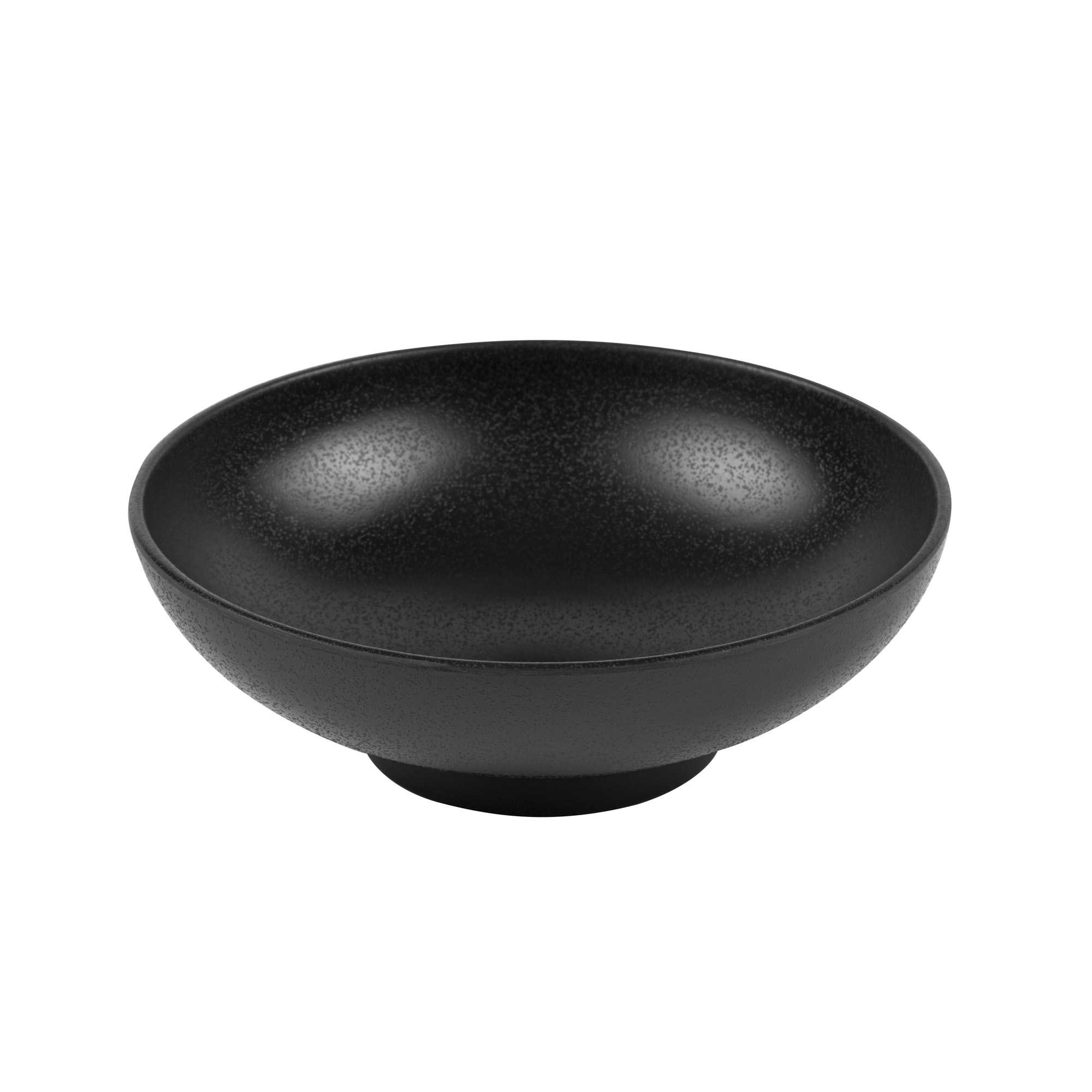 Voga 27 oz Black Melamine Large Bowl - Japonais, Faux Stone, Speckled - 9" x 9" x 2 1/2" - 2 count box