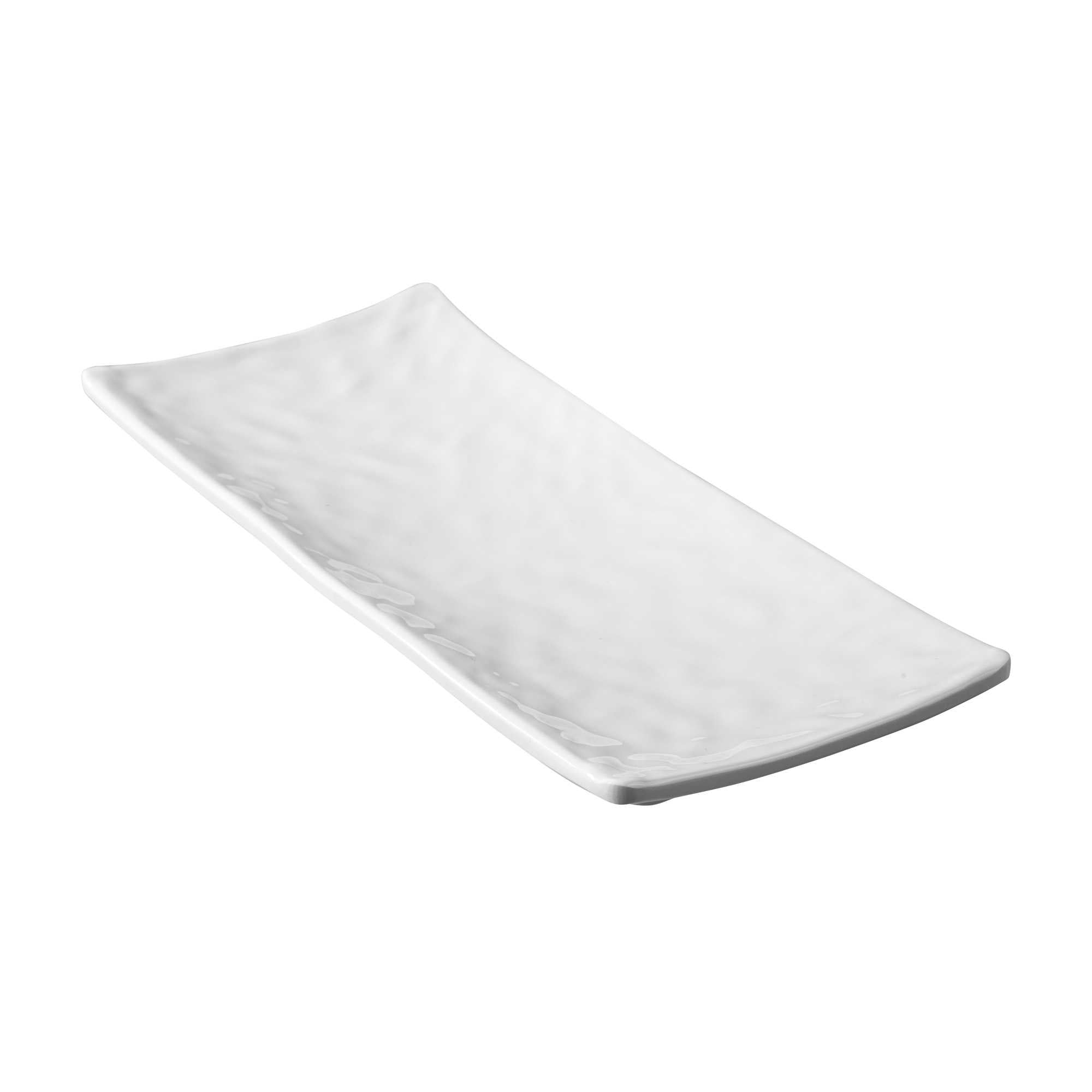 Voga Rectangle White Melamine Plate - Japonais - 10 1/2" x 4 1/2" x 1" - 56 count box