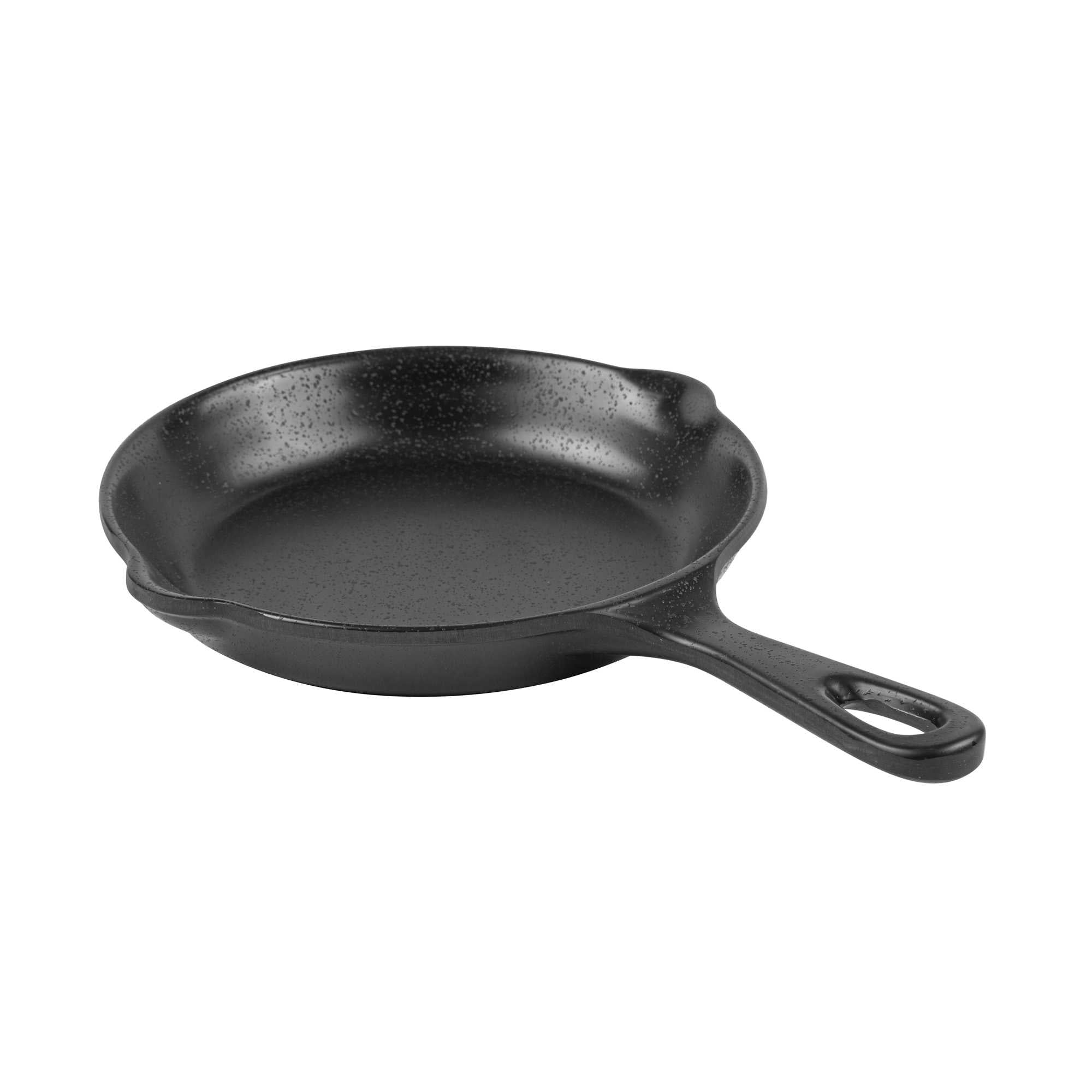 Voga 16 oz Black Melamine Serving Dish with Handle - Faux Cast Iron - 13" x 8 3/4" x 1 1/2" - 6 count box