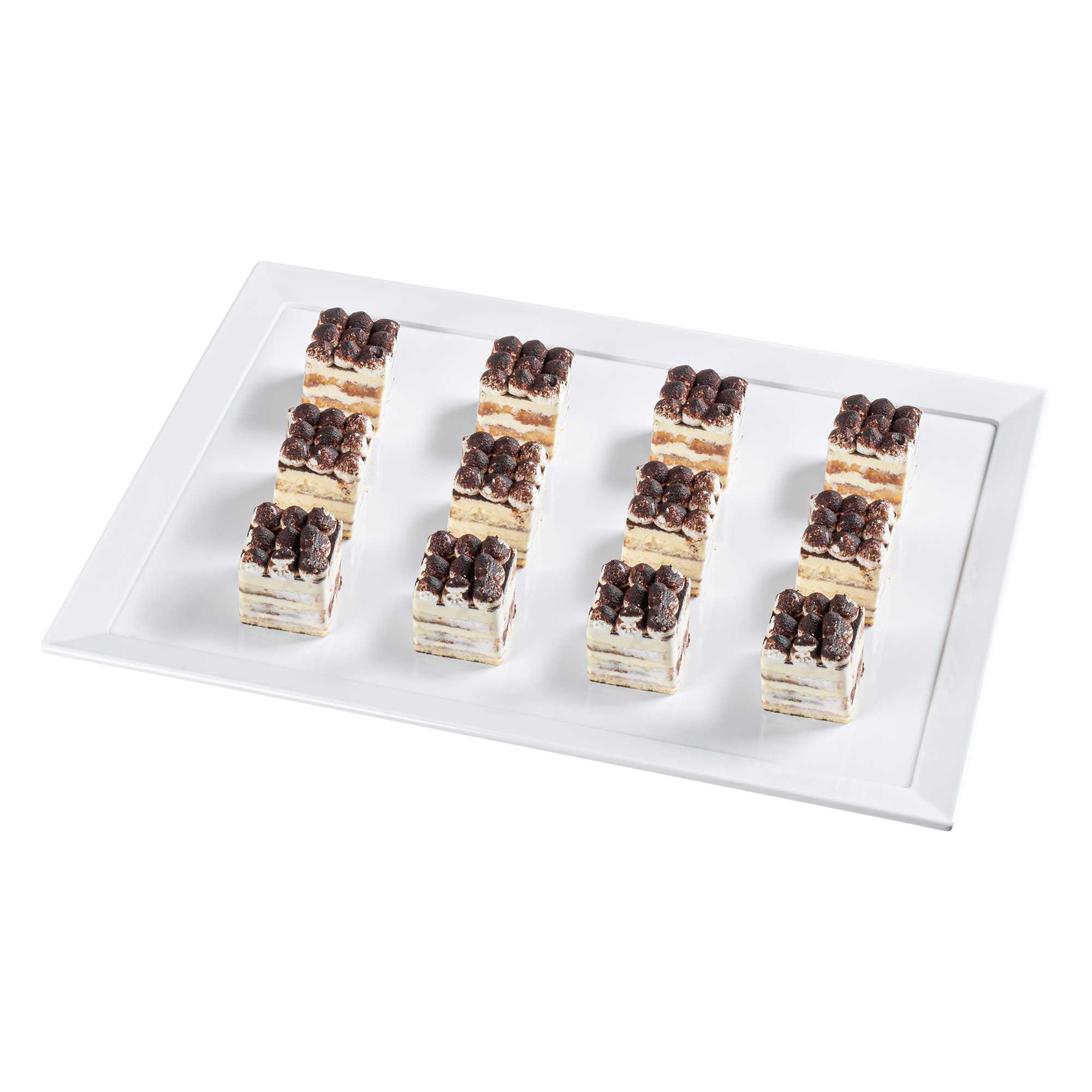 Voga Rectangle White Melamine Extra Large Serving Tray - Classic - 25 6/2" x 17 3/4" x 1" - 6 count box