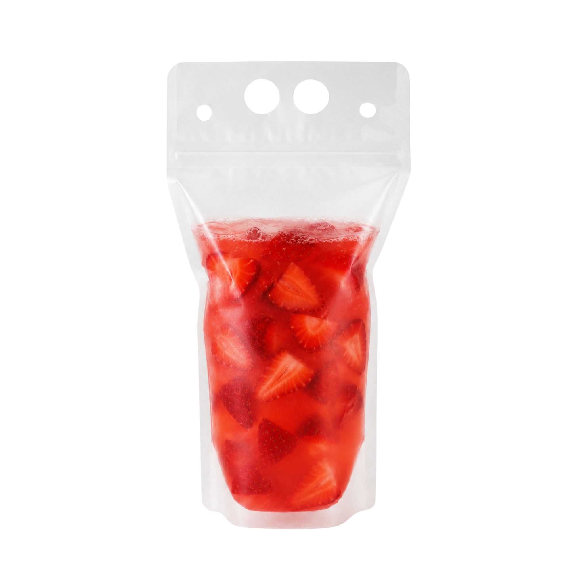 Bag Tek 17 oz Clear Plastic Drink Pouch - Single Zipper - 9" x 5" x 1 1/2" - 100 count box