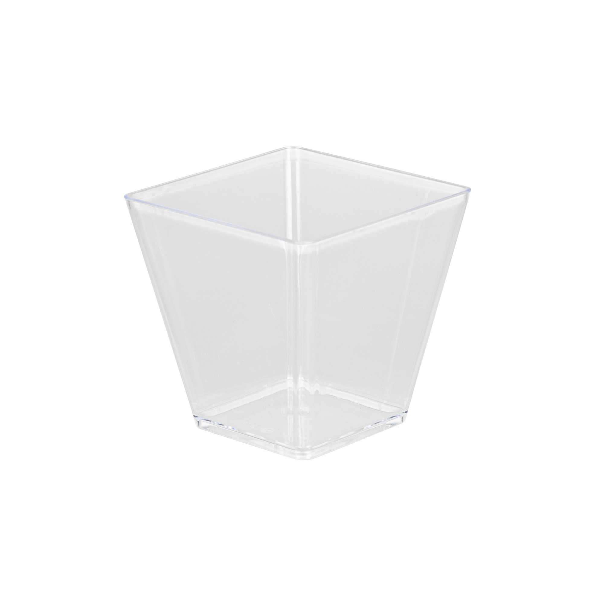 Mini Serve 5 oz Square Clear Plastic Medium Kova Cup - 2 1/2" x 2 1/2" x 2 1/2" - 100 count box