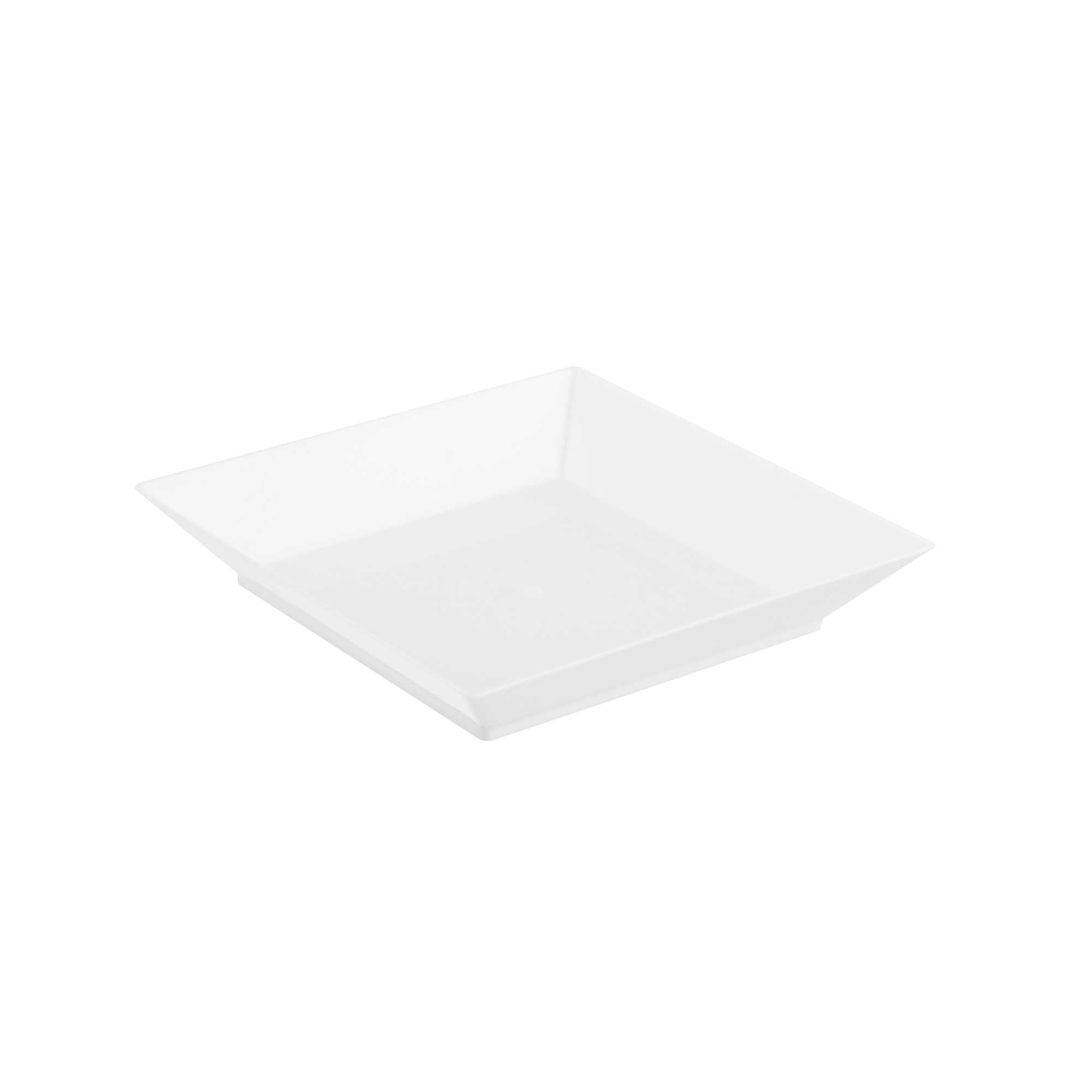Mini Serve Square White Plastic Small Modern Plate - 4" x 4" x 1/2" - 100 count box
