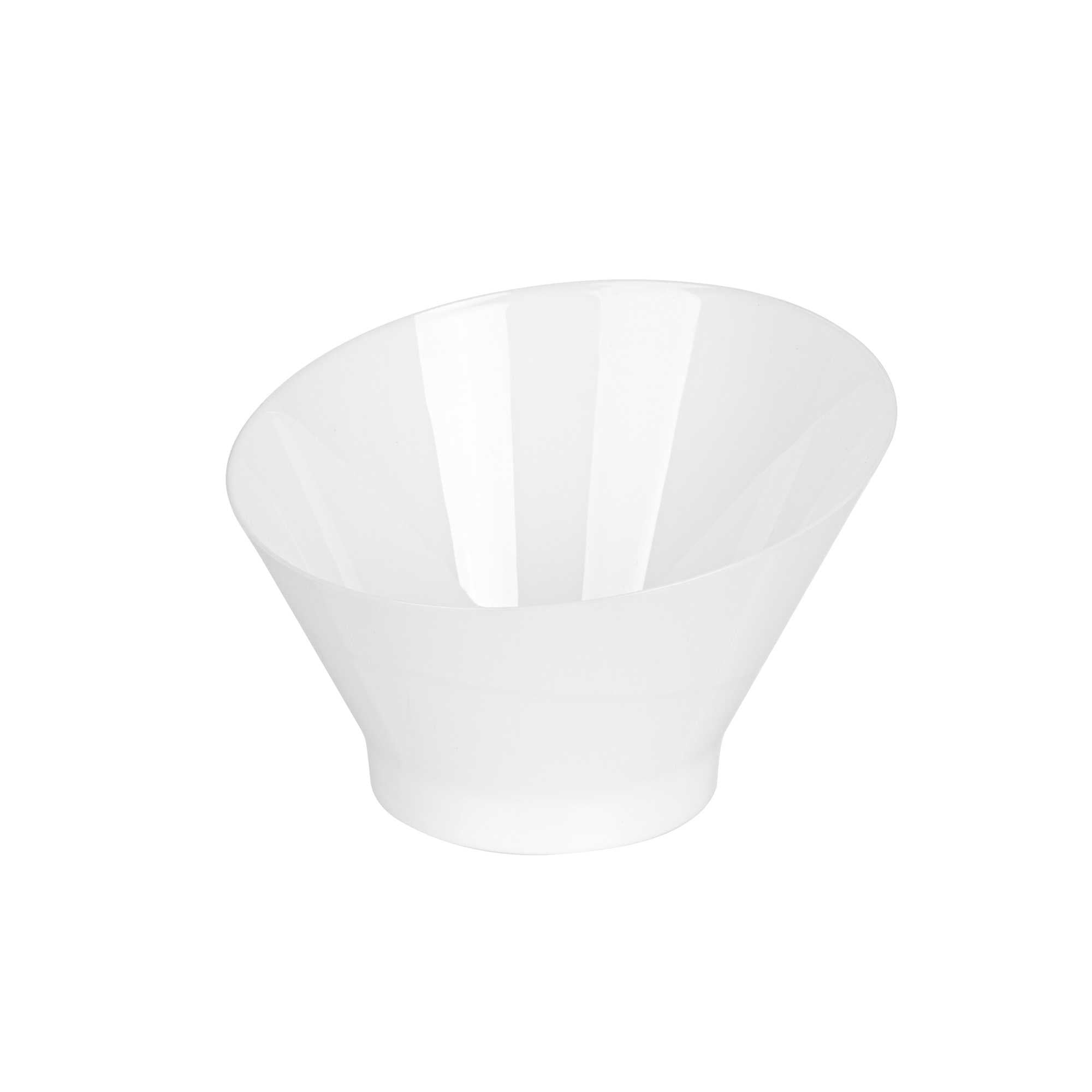 Mini Serve 5 oz Round White Plastic Small Incline Bowl - 3 3/4" x 3 3/4" x 2 1/2" - 100 count box