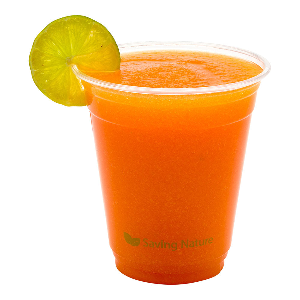 Sustain 12 oz Round Clear PLA Plastic Drinking Cup - Compostable - 3 3/4" x 3 3/4" x 4 1/4" - 1000 count box