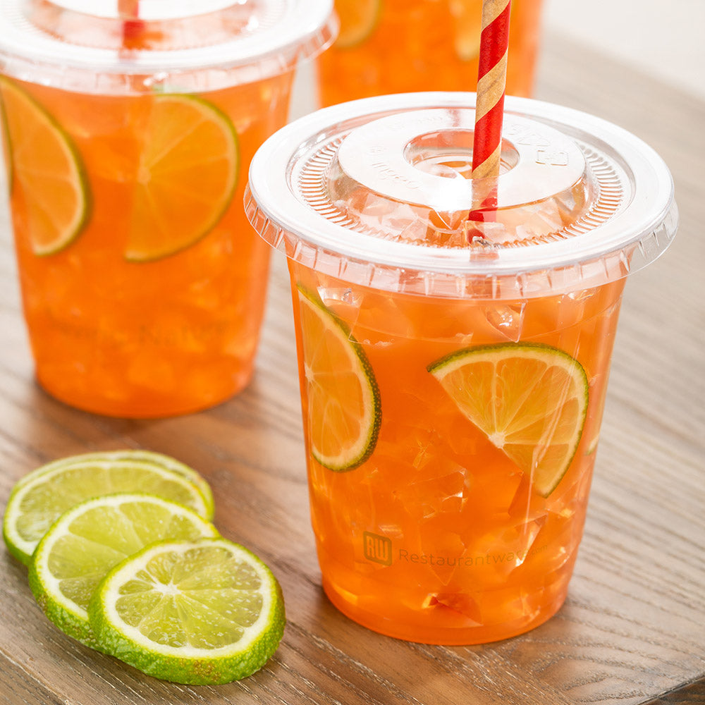 Sustain 12 oz Round Clear PLA Plastic Drinking Cup - Compostable - 3 3/4" x 3 3/4" x 4 1/4" - 1000 count box