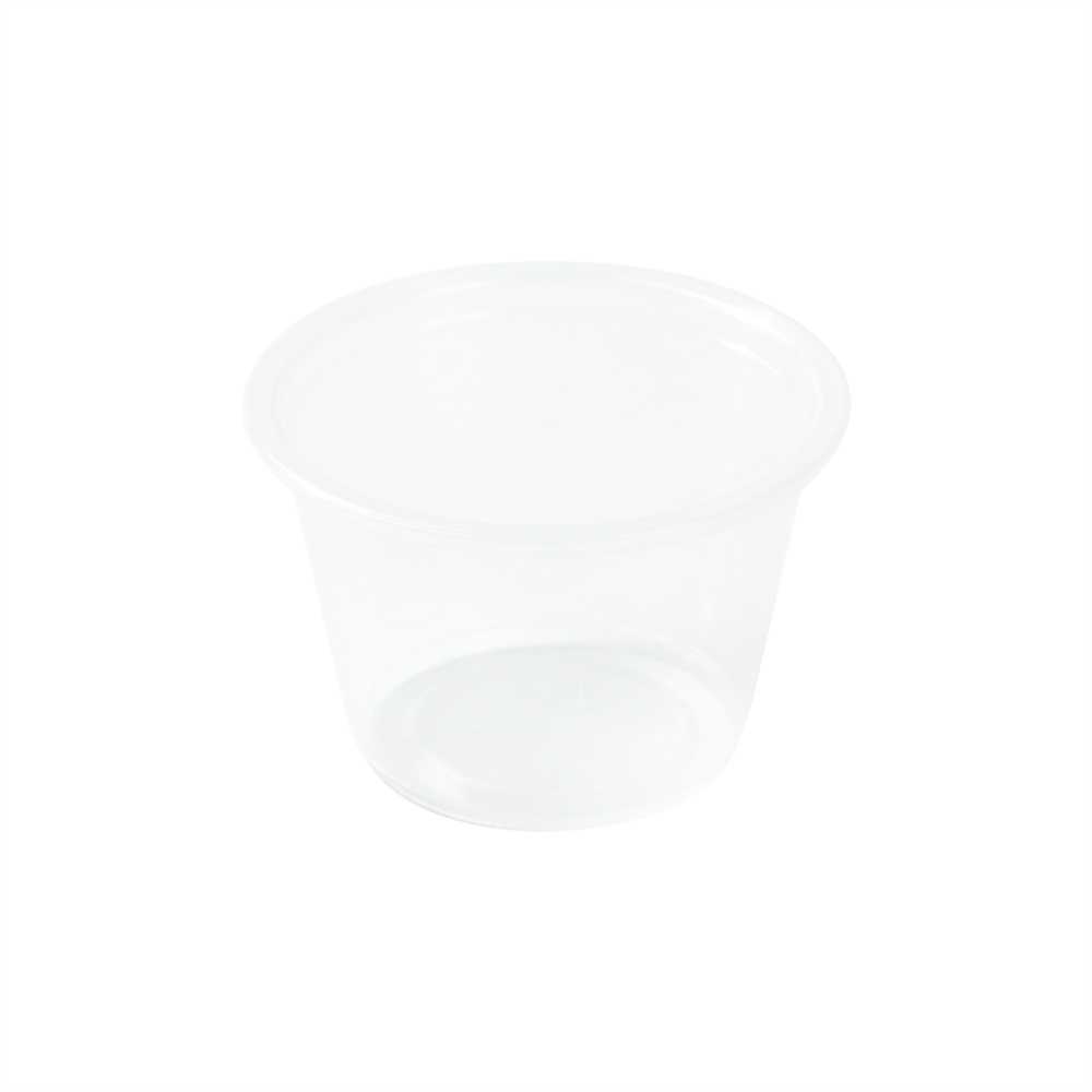 Chef 101 4 oz Round Clear Plastic Portion Cup - 3" x 3" x 1 3/4" - 2000 count box