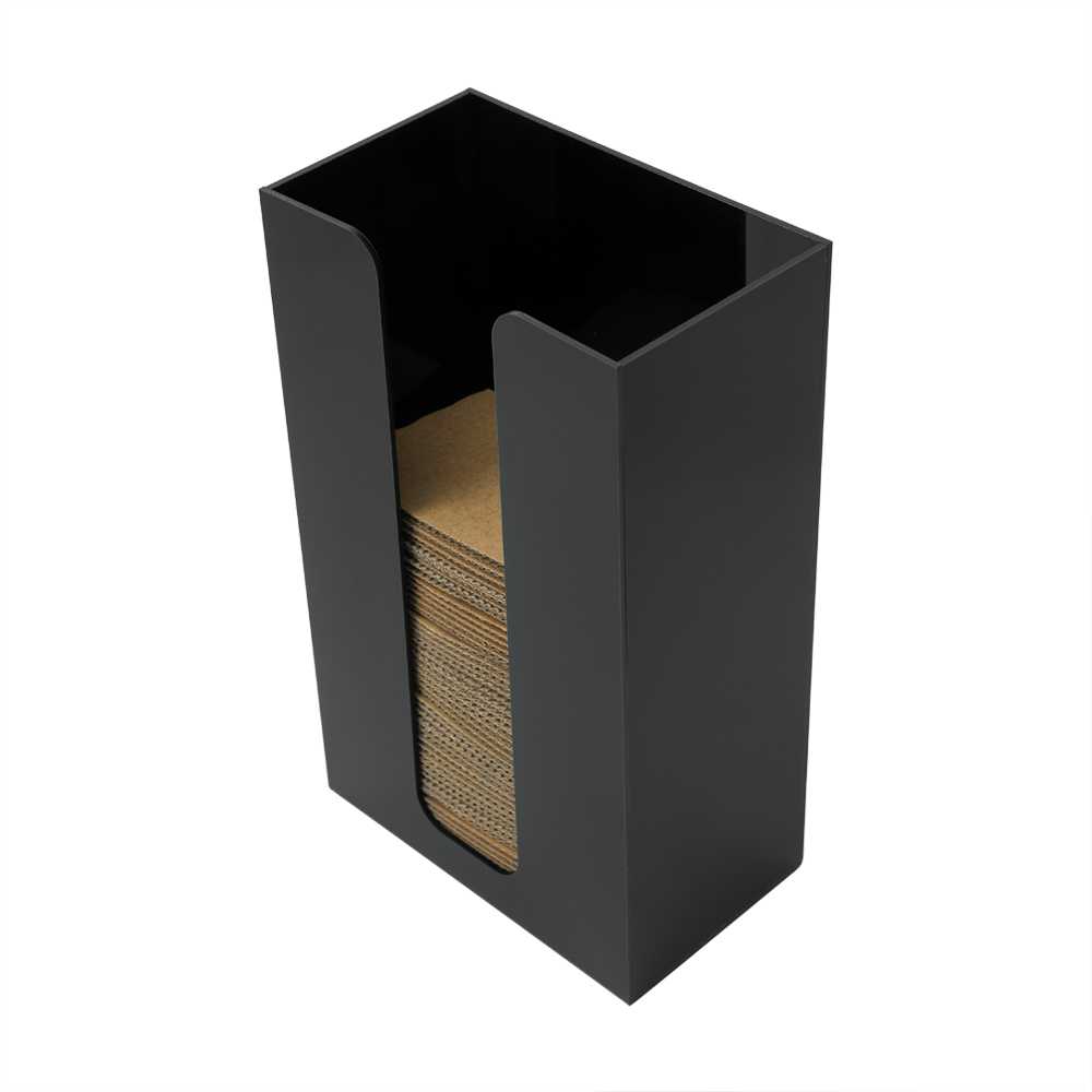 Restpresso Black Acrylic Vertical Coffee Cup Sleeve Dispenser - 6" x 3 1/2" x 10" - 12 count box