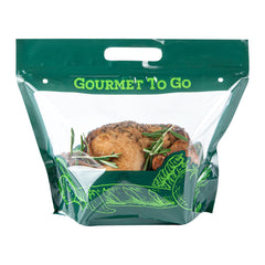 Bag Tek Green Plastic Rotisserie Chicken / Hot Food Bag - Hot & Fresh - 12 3/4 x 5 3/4 x 10 1/4 - 100 count box