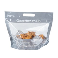 Bag Tek Gray Plastic Rotisserie Chicken / Hot Food Bag - Hot & Fresh - 12 3/4