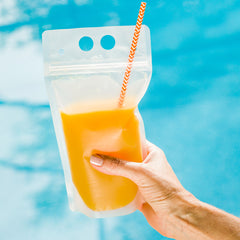 Bag Tek 17 oz Clear Plastic Drink Pouch - Double Zipper - 5