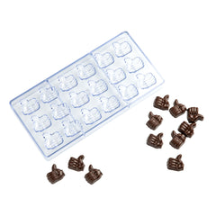 Pastry Tek Polycarbonate Thumbs Up Candy / Chocolate Mold - 18-Compartment - 10 count box