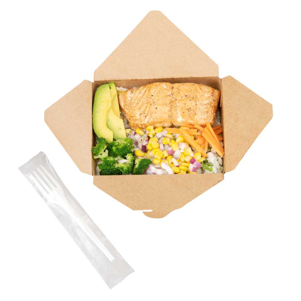 Basic Nature White CPLA Plastic Fork - Wrapped, Heat-Resistant, Compostable - 6 1/2" - 2000 count box