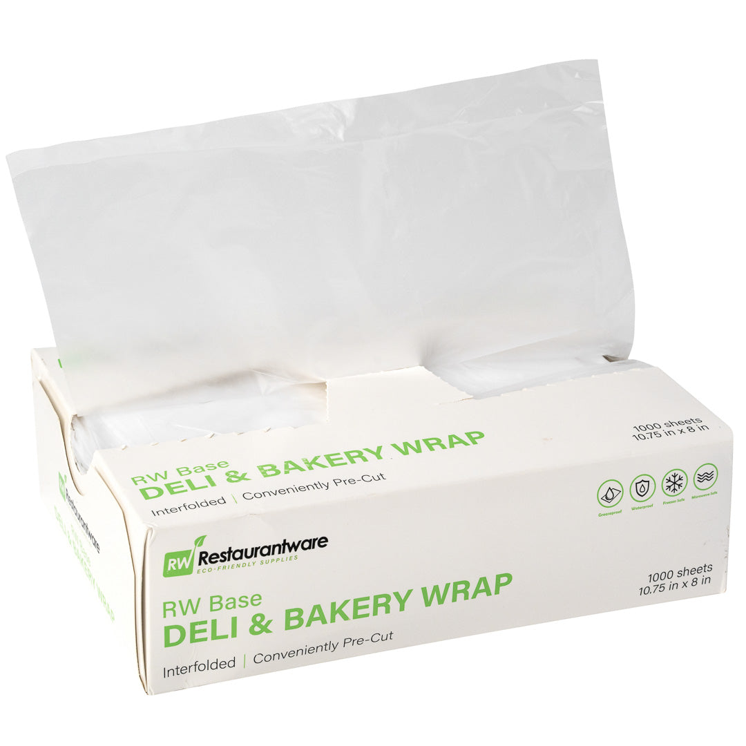 Chef 101 Rectangle Plastic Interfolded Deli and Bakery Wrap - 10 3/4" x 8" - 10000 count box