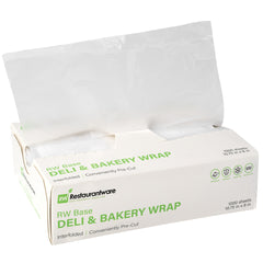 RW Base Rectangle Plastic Interfolded Deli and Bakery Wrap - 10 3/4