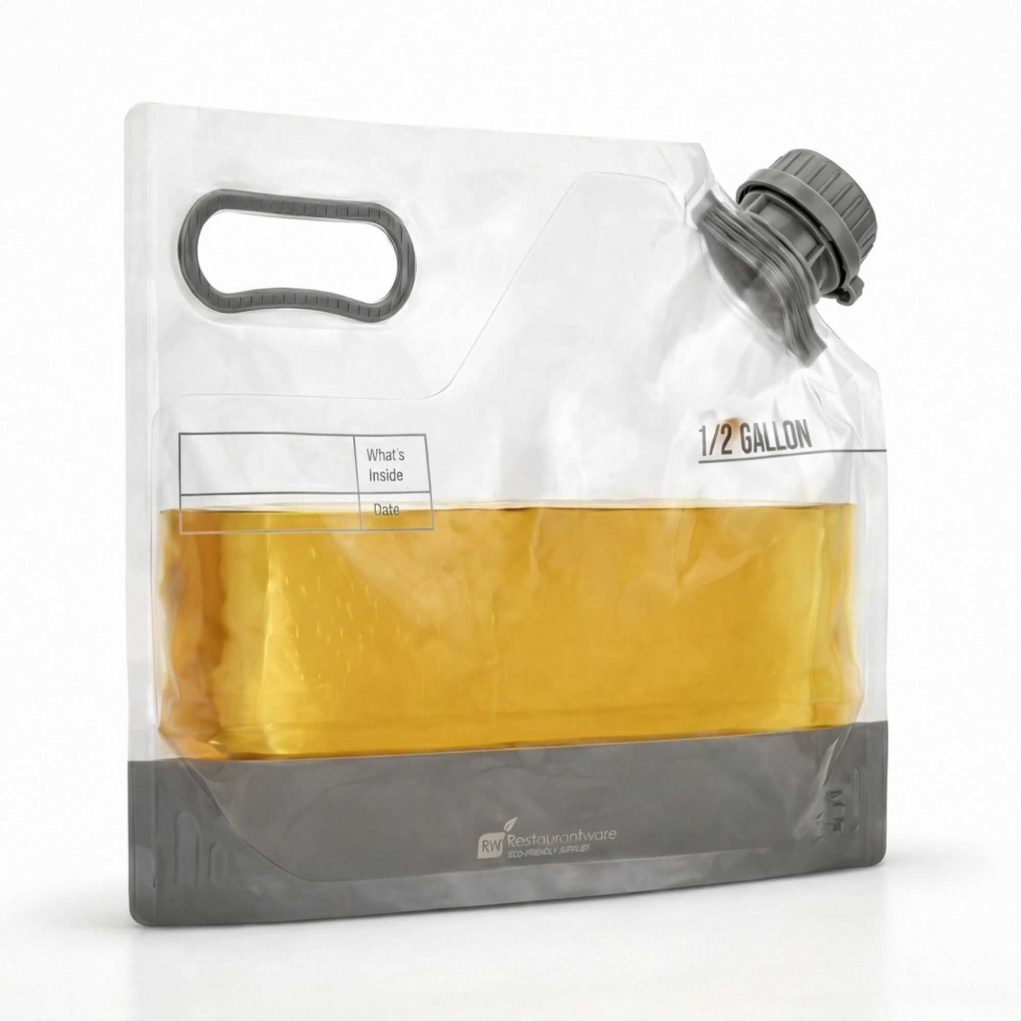 Cater Tek 1/2 gal Clear Plastic Take Out Drink Bag - with Safety Cap - 11 3/4" x 4 1/4" x 9" - 2 count box