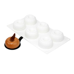 Pastry Tek Silicone Ridged Donut - 6-Compartment - 10 count box