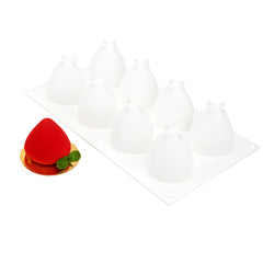 Pastry Tek Silicone Strawberry Baking Mold - 8-Compartment - 10 count box