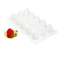 Pastry Tek Silicone Strawberry Baking Mold - 15-Compartment - 40 count box