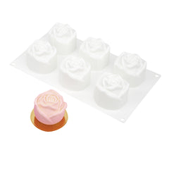 Pastry Tek Silicone Rose Baking Mold - 6-Compartment - 10 count box