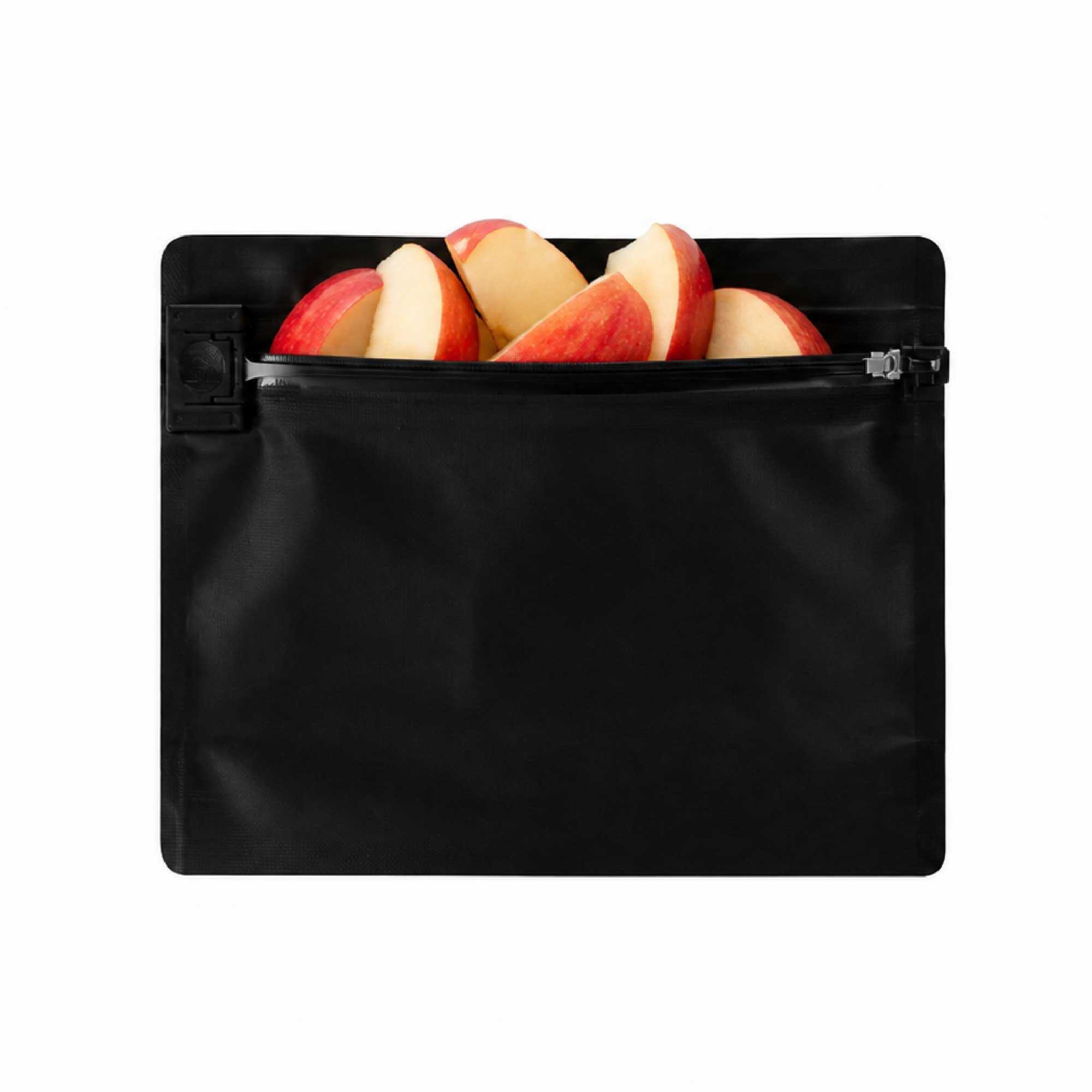 High Level Black Plastic Locking Pouch - Child-Resistant - 8" x 2 1/4" x 6" - 100 count box