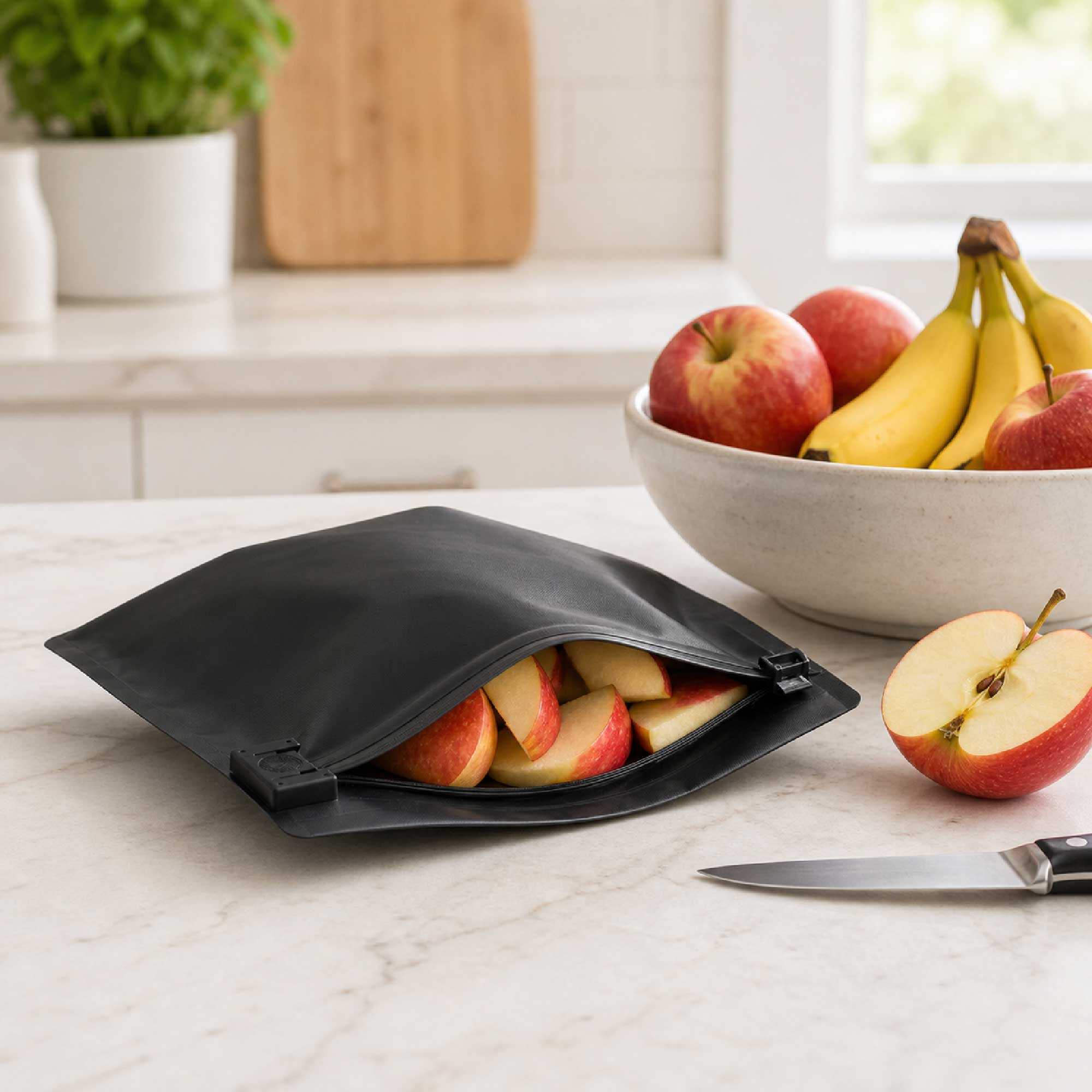 High Level Black Plastic Locking Pouch - Child-Resistant - 8" x 2 1/4" x 6" - 100 count box