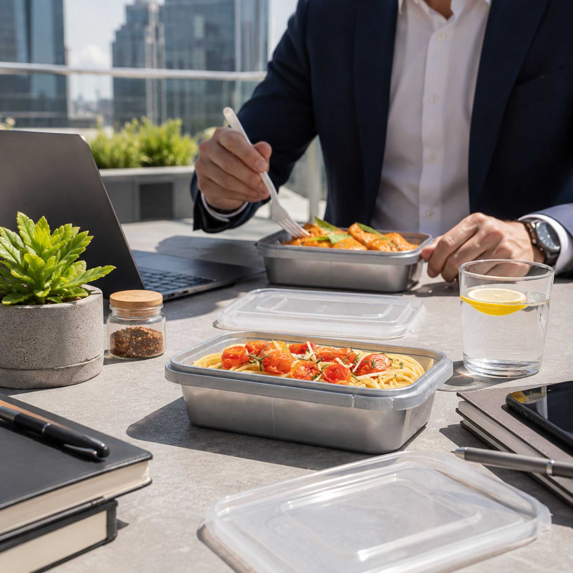 Futura 24 oz Silver Plastic Tamper-Evident Container - with Clear Lid, Microwavable - 7" x 4 3/4" x 1 3/4" - 100 count box