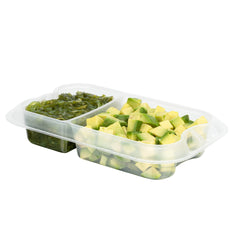 Futura 17 oz Clear Plastic 2-Compartment Insert Tray - Fits 46 oz Container, Microwavable - 100 count box