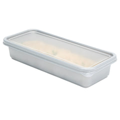 Futura 20 oz Silver Plastic Catering Container - with Clear Lid, Microwavable - 8 3/4