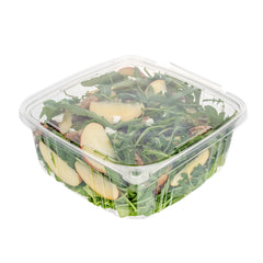 Tamper Tek 64 oz Rectangle Clear Plastic Container - with Hinged Lid, Tamper-Evident - 8 1/4