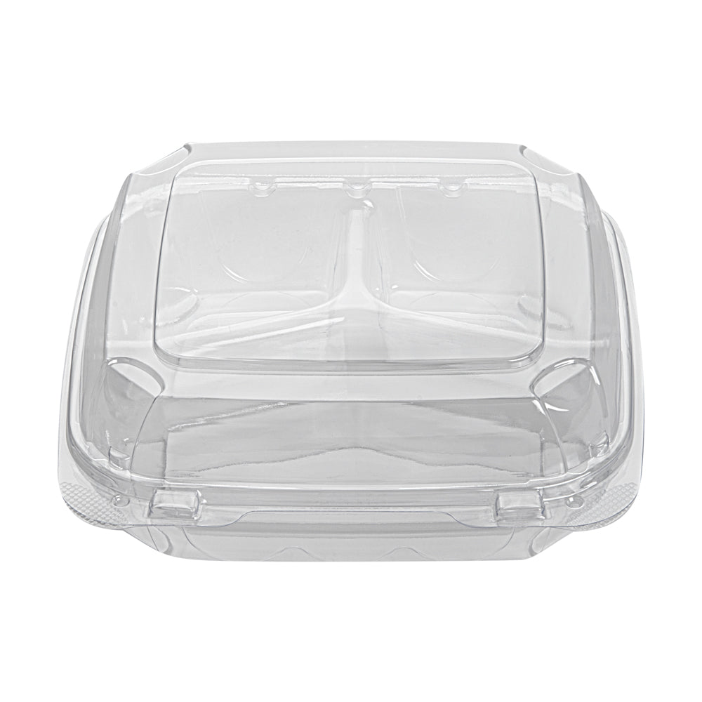 Thermo Tek 34 oz Square Clear Plastic Clamshell Container - 3 ...