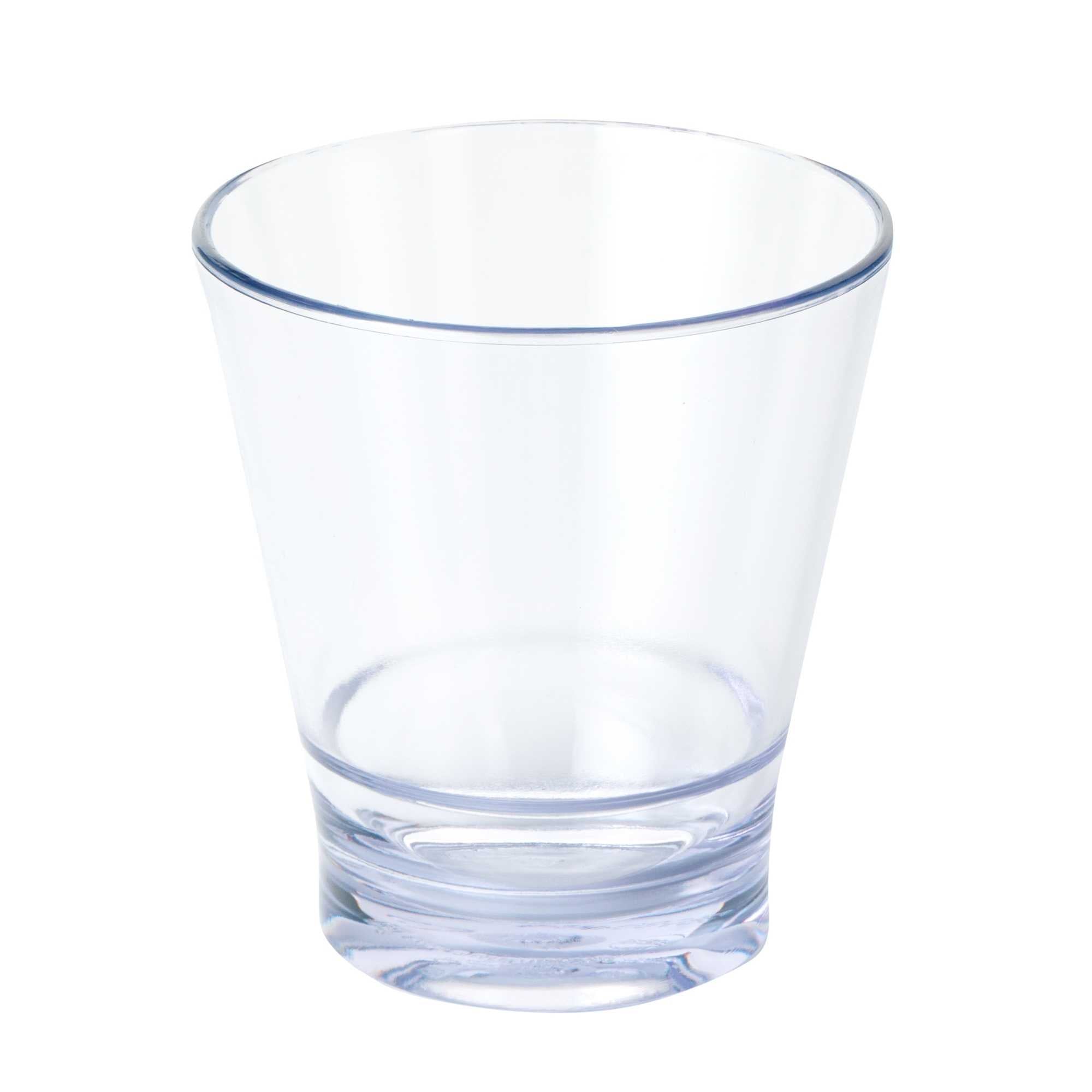 Bev Tek 9 oz SAN Plastic Old Fashioned Glass - Stackable - 3 1/2" x 3 1/2" x 3 3/4" - 12 count box