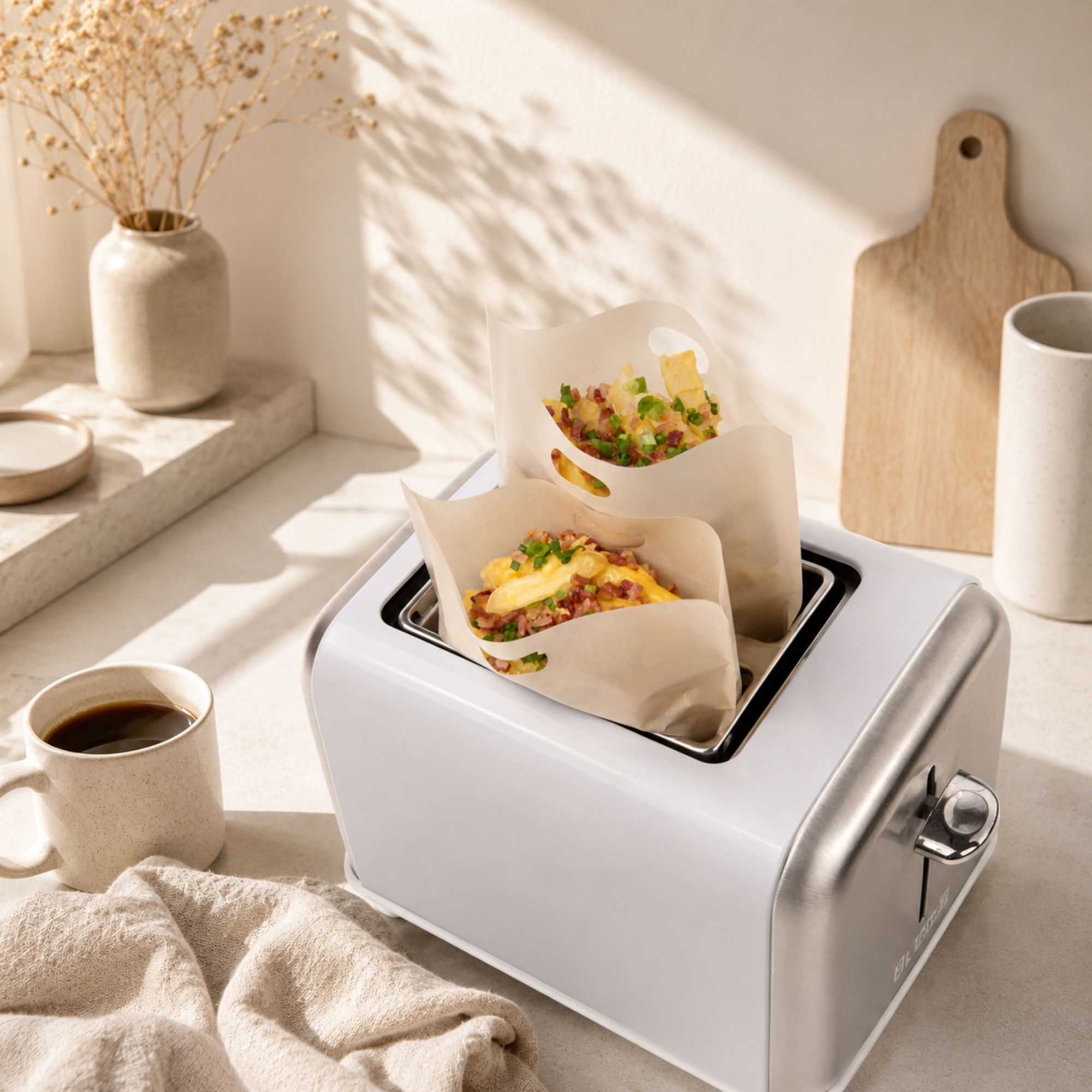 Bag Tek Kraft Plastic Small Toaster Bag - Non-Stick, Heat-Resistant, Semi-Disposable - 6 1/2" x 6 1/4" - 10 count box
