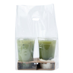 Saving Nature Clear Plastic Take Out Bag - Fits 2-Cup Drink Carrier - 13 3/4