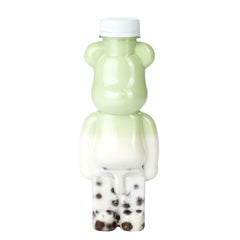 Bottle Tek 12 oz Bear-Shaped Clear Plastic Juice Bottle - with Safety Cap - 3 1/4