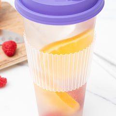 Bev Tek Clear Plastic Ripple Hot / Cold Cup Sleeve - Fits 12, 16 and 24 oz - 1000 count box