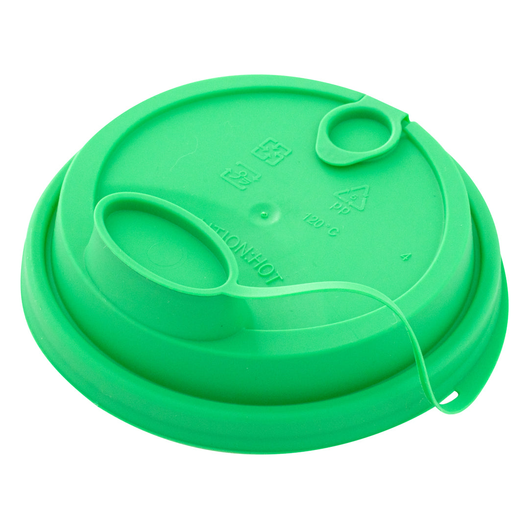 Bev Tek Green Plastic 2-in-1 Straw or Sippy Cup Lid - with Two Plugs, Fits 12, 16 and 24 oz - 25 count box