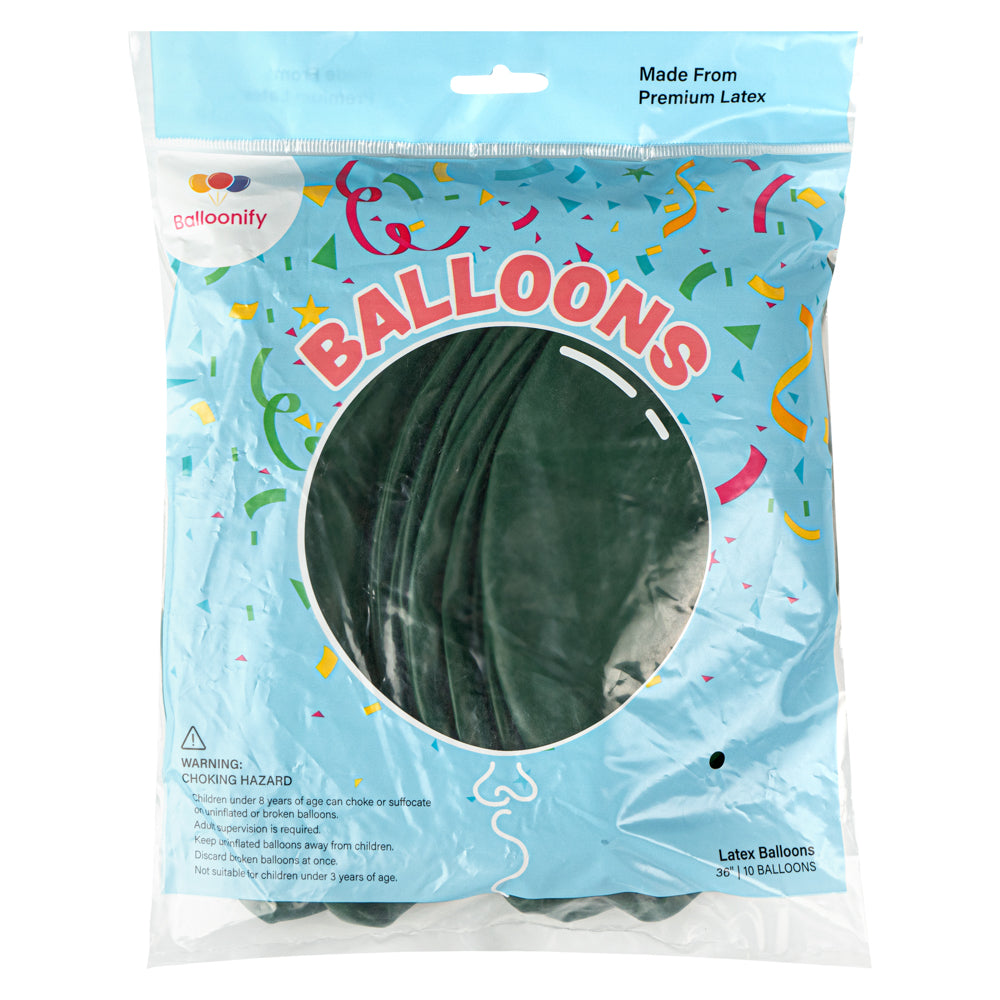 Balloonify Dark Green Latex Balloon - 36" - 10 count box