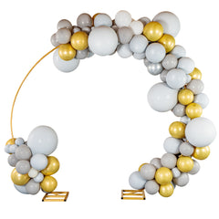 Balloonify Gray, White and Gold Balloon Arch / Garland Kit - 121 Pieces - 1 count box