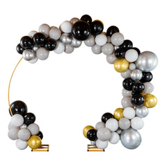 Balloonify Gray, Black and Gold Balloon Arch / Garland Kit - 136 Pieces - 1 count box