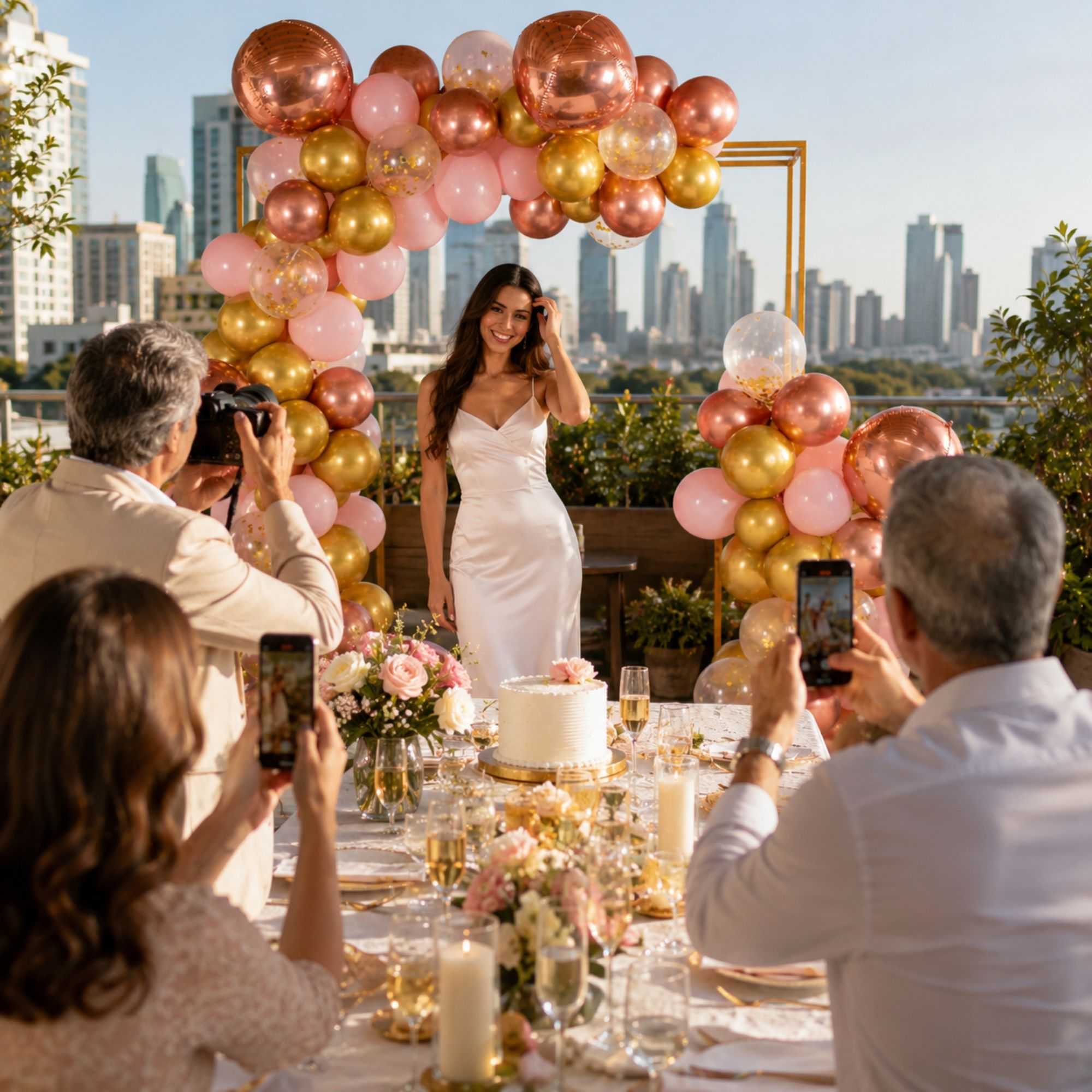 Balloonify Pink and Gold Balloon Arch / Garland Kit - 137 Pieces - 1 count box