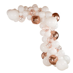 Balloonify White and Rose Gold Balloon Arch / Garland Kit - 113 Pieces - 1 count box