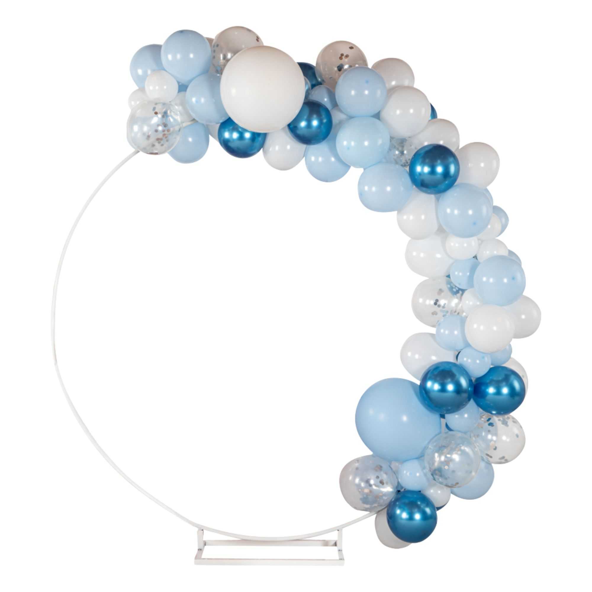 Balloonify Metallic Blue, White and Silver Balloon Arch / Garland Kit - 104 Pieces - 1 count box
