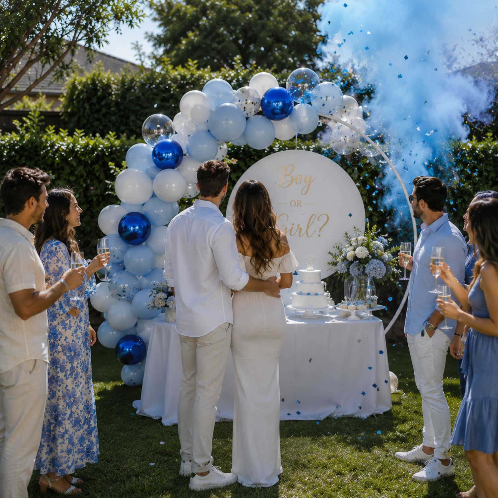 Balloonify Metallic Blue, White and Silver Balloon Arch / Garland Kit - 104 Pieces - 1 count box