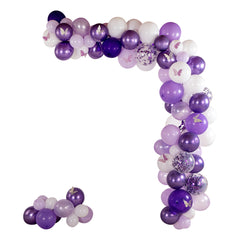 Balloonify Confetti Purple and White Balloon Arch / Garland Kit - 124 Pieces - 1 count box